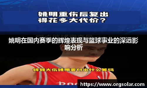 姚明在国内赛季的辉煌表现与篮球事业的深远影响分析
