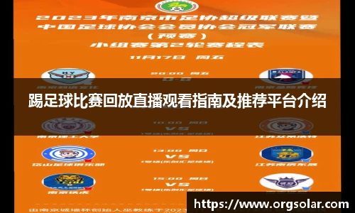 踢足球比赛回放直播观看指南及推荐平台介绍